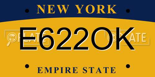 E622OK New York License Plate