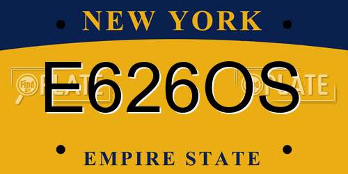E626OS New York License Plate