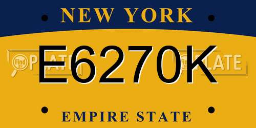 E6270K New York License Plate