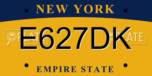 E627DK New York License Plate