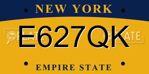 E627QK New York License Plate