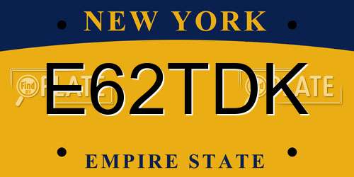 E62TDK New York License Plate