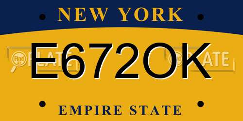 E672OK New York License Plate