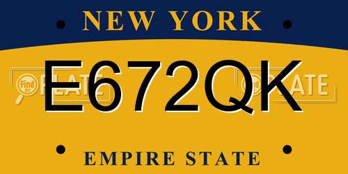 E672QK New York License Plate