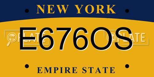 E676OS New York License Plate