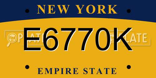 E6770K New York License Plate