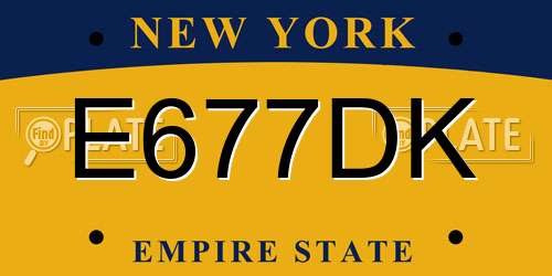 E677DK New York License Plate