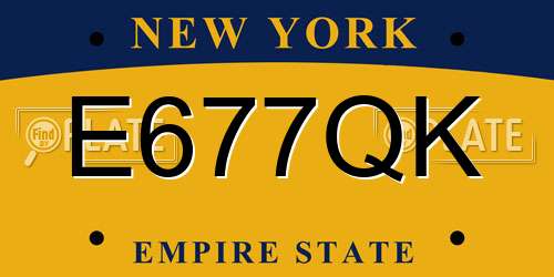 E677QK New York License Plate