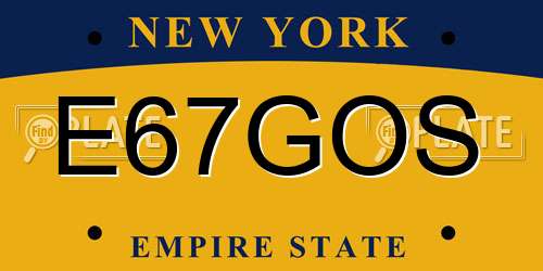 E67GOS New York License Plate