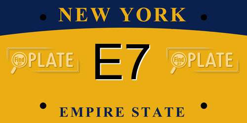 E7 New York License Plate