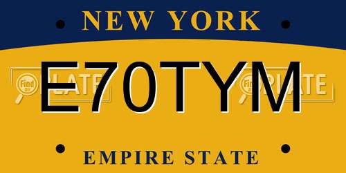 E70TYM New York License Plate