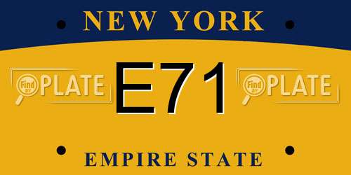 E71 New York License Plate