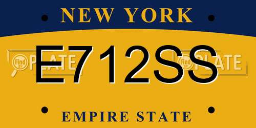 E712SS New York License Plate