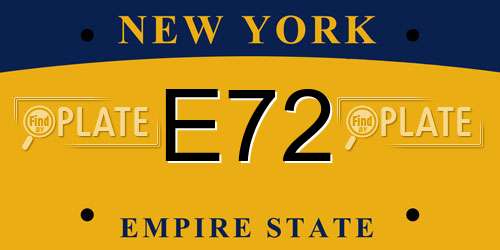 E72 New York License Plate