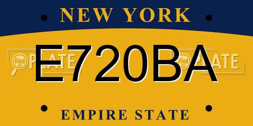 E720BA New York License Plate