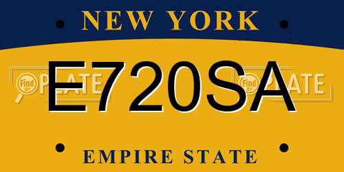 E720SA New York License Plate