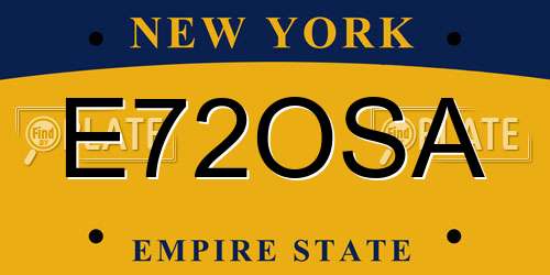 E72OSA New York License Plate