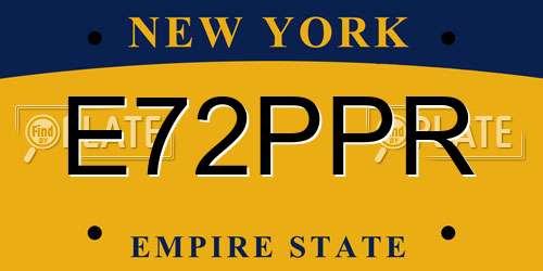 E72PPR New York License Plate