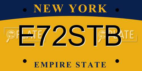 E72STB New York License Plate
