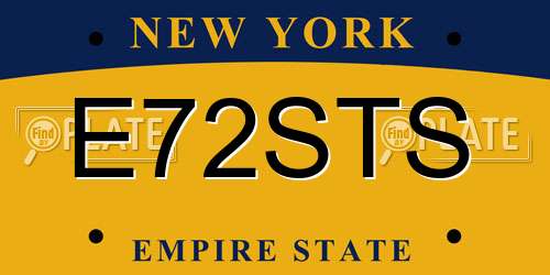 E72STS New York License Plate