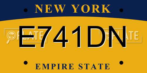E741DN New York License Plate