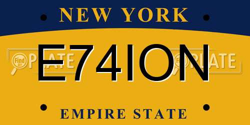 E74ION New York License Plate