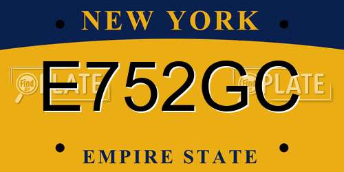 E752GC New York License Plate