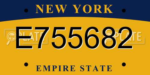 E755682 New York License Plate