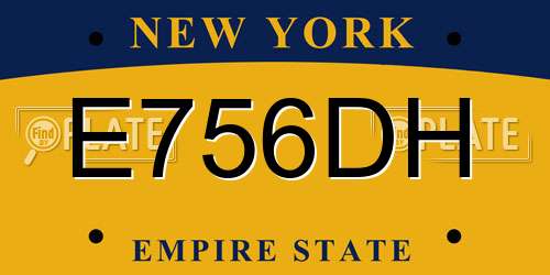 E756DH New York License Plate