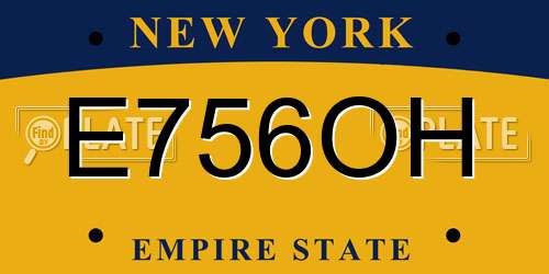 E756OH New York License Plate