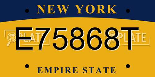 E75868T New York License Plate