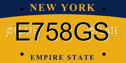 E758GS New York License Plate