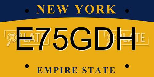 E75GDH New York License Plate