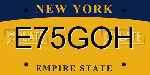 E75GOH New York License Plate