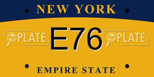 E76 New York License Plate