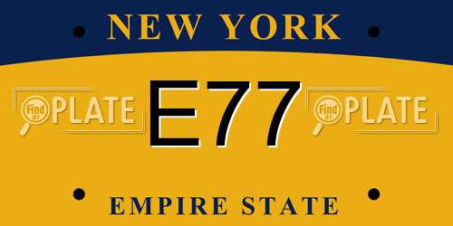 E77 New York License Plate