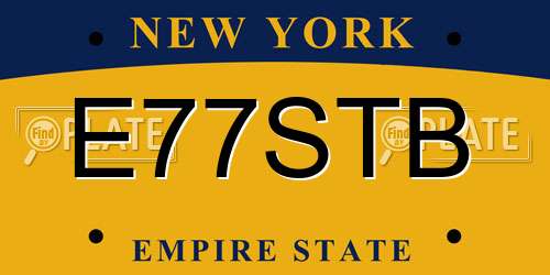 E77STB New York License Plate