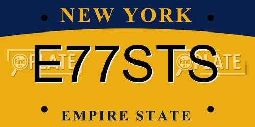 E77STS New York License Plate