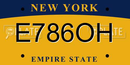 E786OH New York License Plate