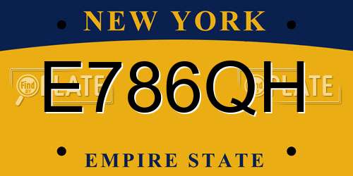 E786QH New York License Plate