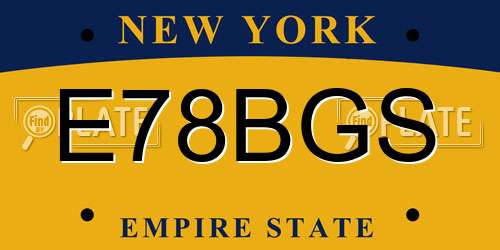 E78BGS New York License Plate