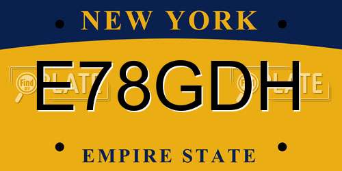 E78GDH New York License Plate