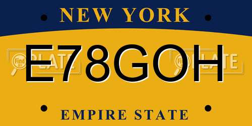 E78GOH New York License Plate