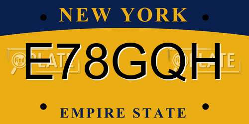 E78GQH New York License Plate