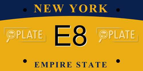 E8 New York License Plate
