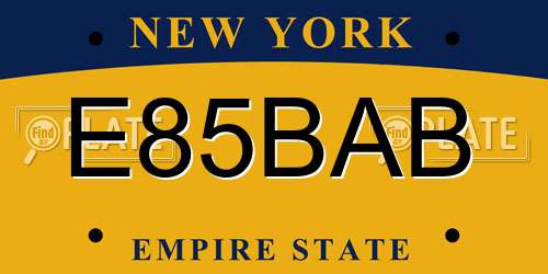 E85BAB New York License Plate
