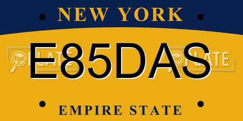 E85DAS New York License Plate