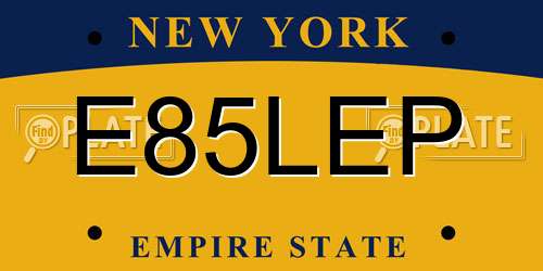E85LEP New York License Plate