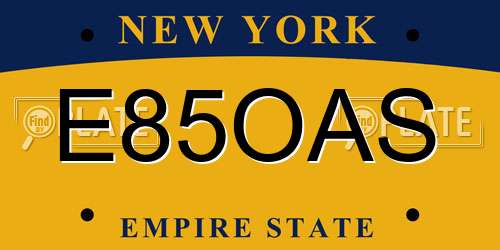 E85OAS New York License Plate