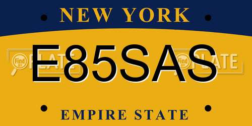 E85SAS New York License Plate